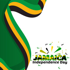 jamaica independence day vector for poster, banner, social media content - obrazy, fototapety, plakaty