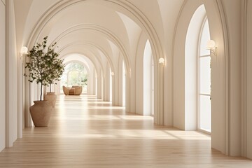 Fototapeta na wymiar Interior design of modern hall in villa. Generative AI.