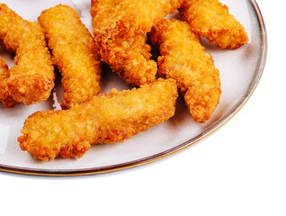 Chicken nuggets on plate close up
