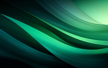 Green wave stripes. Bright Natural background. Generative Ai