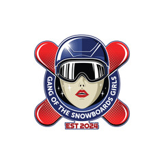 Snowboarding Logo design. Ski sports logo illustration vector