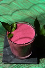 protein shake with blackberries