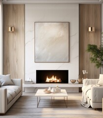 living room with fireplace