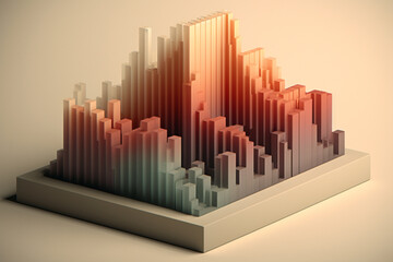 Obraz premium 3d data presentation. Data presented in diagram, illustration created by generative ai technology 
