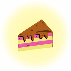 slice cake logo vector illustration isolated on white background