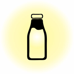 milk bottle logo vector illustration isolated on white background