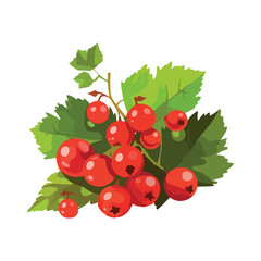 Ripe berry fruit on green leaf branch