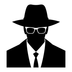 Incognito undercover secret agent black silhouette svg vector