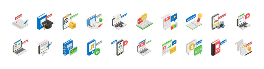 Set of Content Management icons Collection.