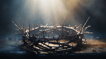 Fototapeta premium Crozier crown of thorns. Generative AI