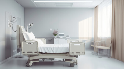 The hospital room looks like an empty room. . Generative AI