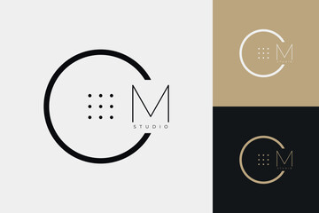 Minimalistic circle logo design, Minimal logotype, Circle emblem, Business template