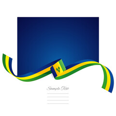 Saint Vincent and The Grenadines flag vector. World flags and ribbons. Vincentian and Grenadinian flag ribbon on abstract color background