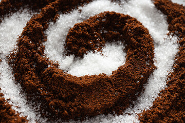 Concept of skin and face care, coffee scrub