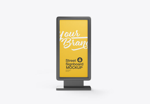 Outdoor Kiosk Advertisement Mockup