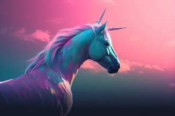 Obraz na płótnie Canvas Unicorn in the sky. AI generated