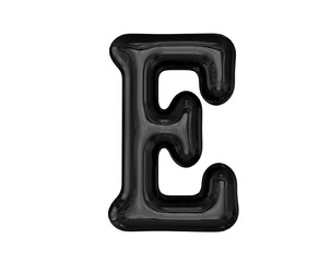 Letter E Black 3D Render