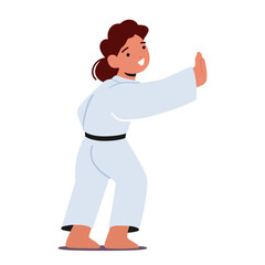 Determined And Disciplined, The Karate Girl Showcases Her Skills With Focus And Precision, Child Character