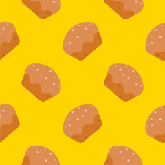 bread seamless pattern vector illustration isolated on color background