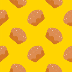 bread seamless pattern vector illustration isolated on color background