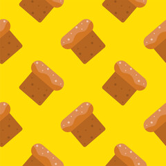 bread seamless pattern vector illustration isolated on color background