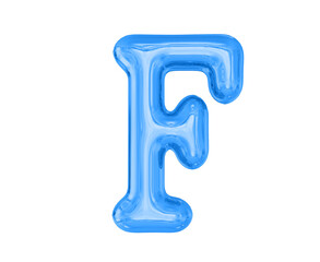 Letter F Blue 3D Render