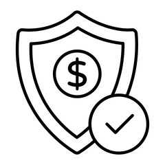 Secure Work Thin Line Icon