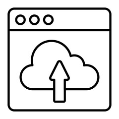 Upload Data Thin Line Icon