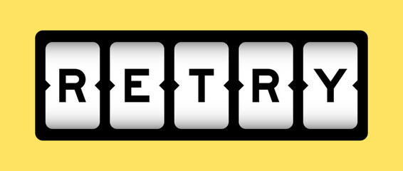 Black color in word retry on slot banner with yellow color background