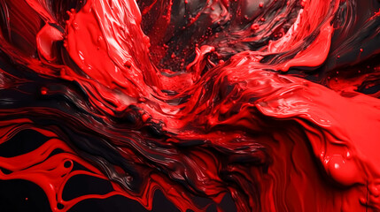 Abstract background with splashes of red paint, generative AI.