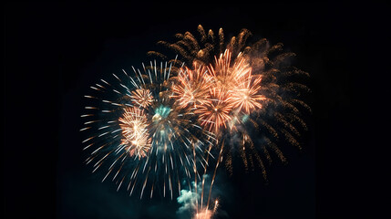 Fireworks light up to sky, generative AI.