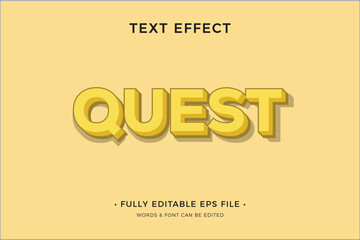 Free vector quest 3d editable text effect