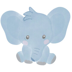 Cute elephant.Creative with illustration in flat design,watercolor.