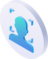 face scan isometric icon