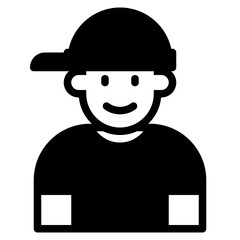 Boy avatar glyph style icon