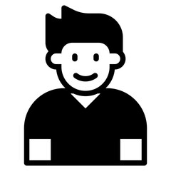Boy avatar glyph style icon