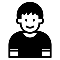 Boy avatar glyph style icon