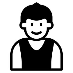 Boy avatar glyph style icon