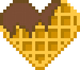 Obraz premium waffle cartoon icon in pixel style