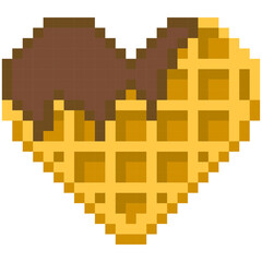 waffle cartoon icon in pixel style