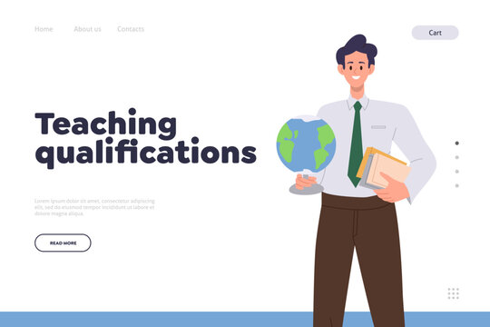 Teaching qualifications landing page design website template for professional development courses