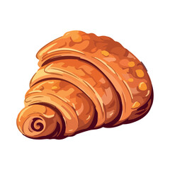 Gourmet croissant on white background