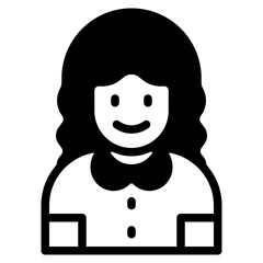 Girl 	avatar glyph style icon