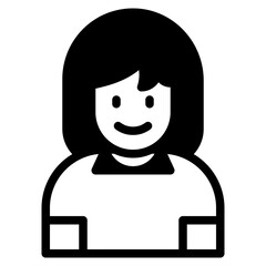 Girl 	avatar glyph style icon