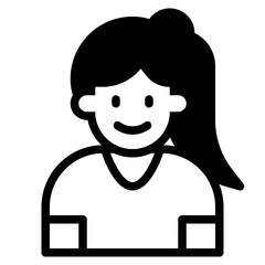 Girl 	avatar glyph style icon