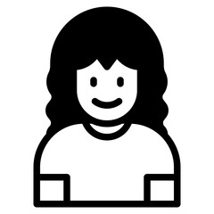 Girl 	avatar glyph style icon