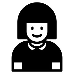 Girl 	avatar glyph style icon