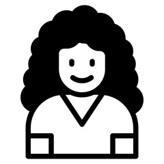 Girl 	avatar glyph style icon