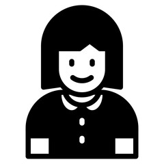 Girl 	avatar glyph style icon