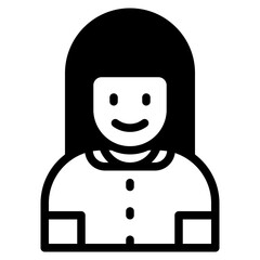 Girl 	avatar glyph style icon